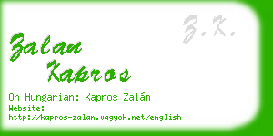 zalan kapros business card